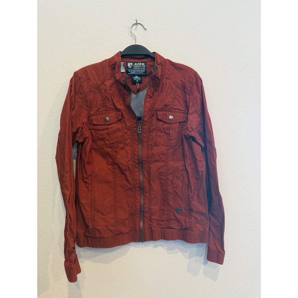 Kuhl Projekt Mens Medium Rust Red Lightweight Full Zip Utility Jacket Outdoor